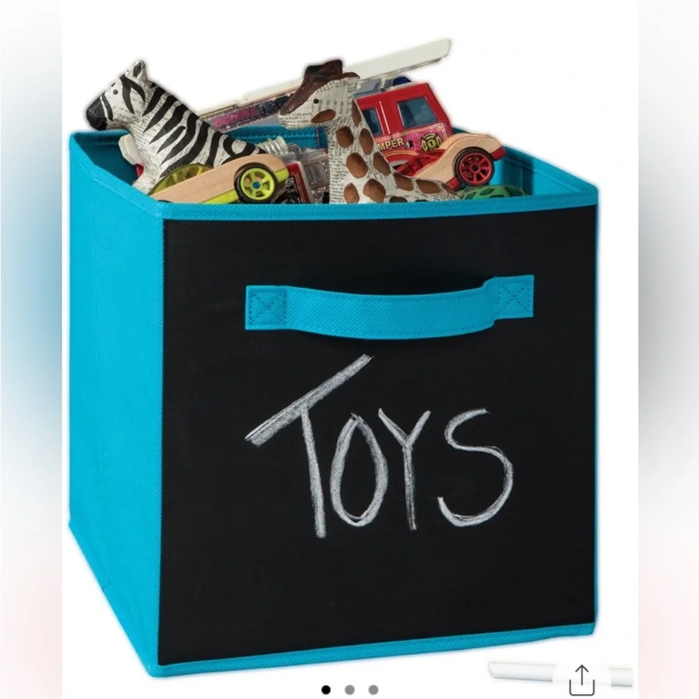 ClosetMaid Cubeicals Chalkboard Fabric Drawer in Ocean Blue.